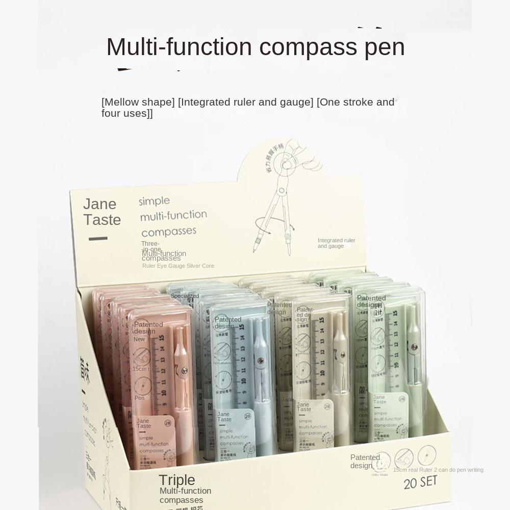 Stationery Set Pencil Compass Kit Measuring Ruler Function Ruler Drawing Tool  School Office