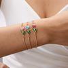 Neues Mode Elegantes Tulpen Rosen Armband Für Frauen Vintage Buntes Blume Gold Farbe Metall Kette Armbänder Ästhetischer Schmuck