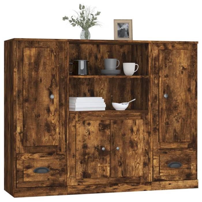 Buffet - Maison Exclusive - Smoked Oak Engineered Wood - Large Storage - Timeless Design
