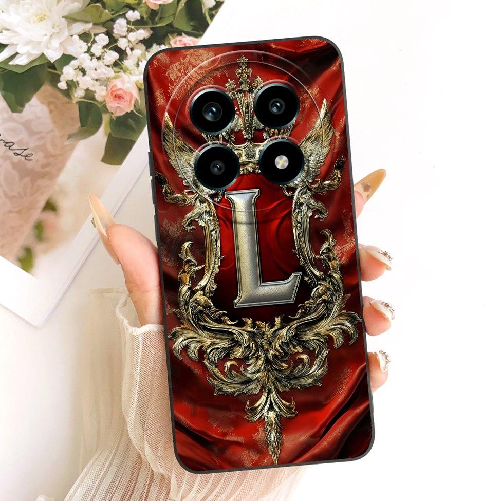For Realme 13Pro 5G RMX3990 RMX3989 Phone Case For Realme 13 Pro 5G Cover Luxury A-Z Letters 2D Painted Silicone Casing