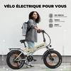 Bicicletta elettrica VARUN S20-1 - Batteria 48 V 13 Ah - Autonomia di 100 km - Con sospensione anteriore - pieghevole 20 pollici - Pneumatici larghi