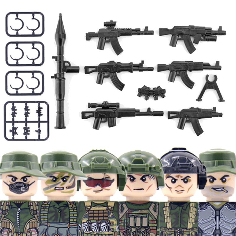 City SWAT Ghost Commando Figures Building Blocks Modern Police Special Forces UN Army Soldier Military Weapone Bricks Toys