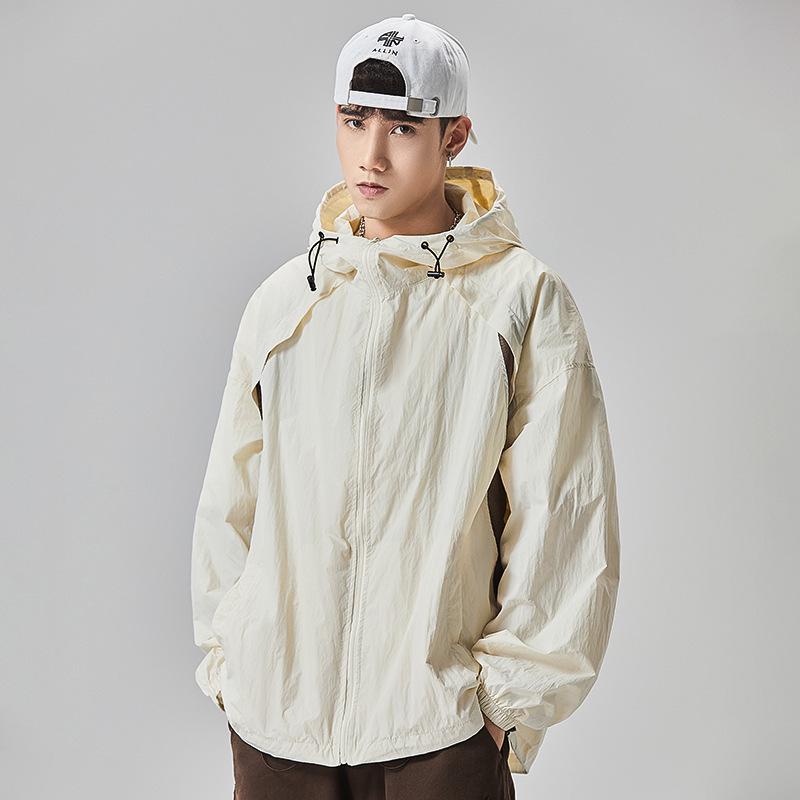 GURBAKS Men's Ice Silk UV Protection Hooded Jacket - Lightweight, Breathable, Summer Sun Protection