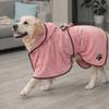 Fixed Waist Belt Dog Bathrobe High Absorbency Dog Bath Towels  for Cleaning Grooming