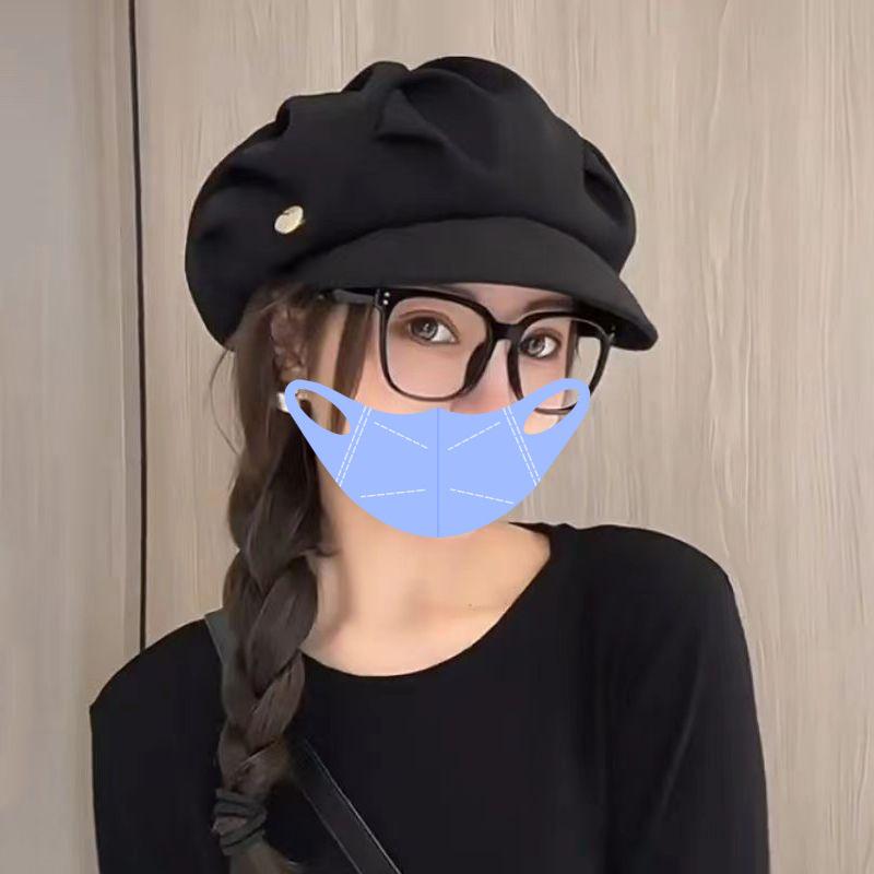 

Trendy Pleated Octagonal Newsboy Cap: British Literary Retro Style for Girls M (56-58cm) чорний