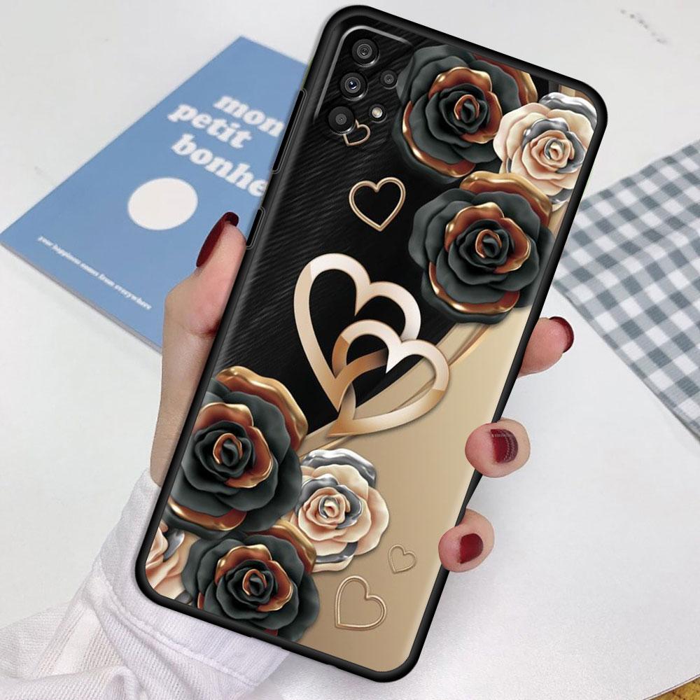 

Чехол для Samsung Galaxy A52 A12 A32 A51 A21s A71 A13 A53 A22 A31 A72 A03 A02s A41 черный чехол для телефона Love Bow Samsung A13 4G