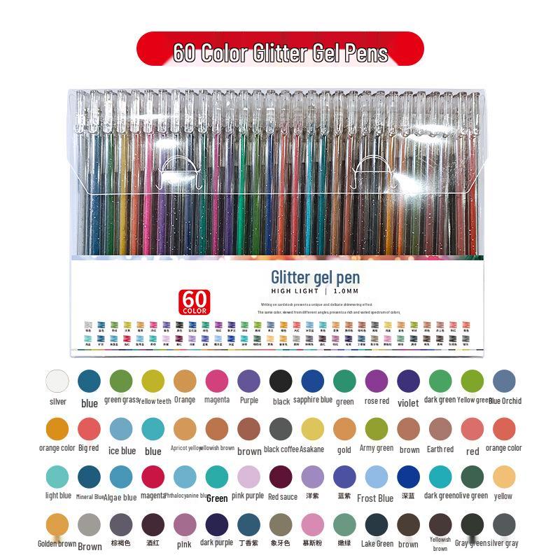 Colorful Glitter Gel Pens for Creative Journaling and Art - Ideal for Students and Children