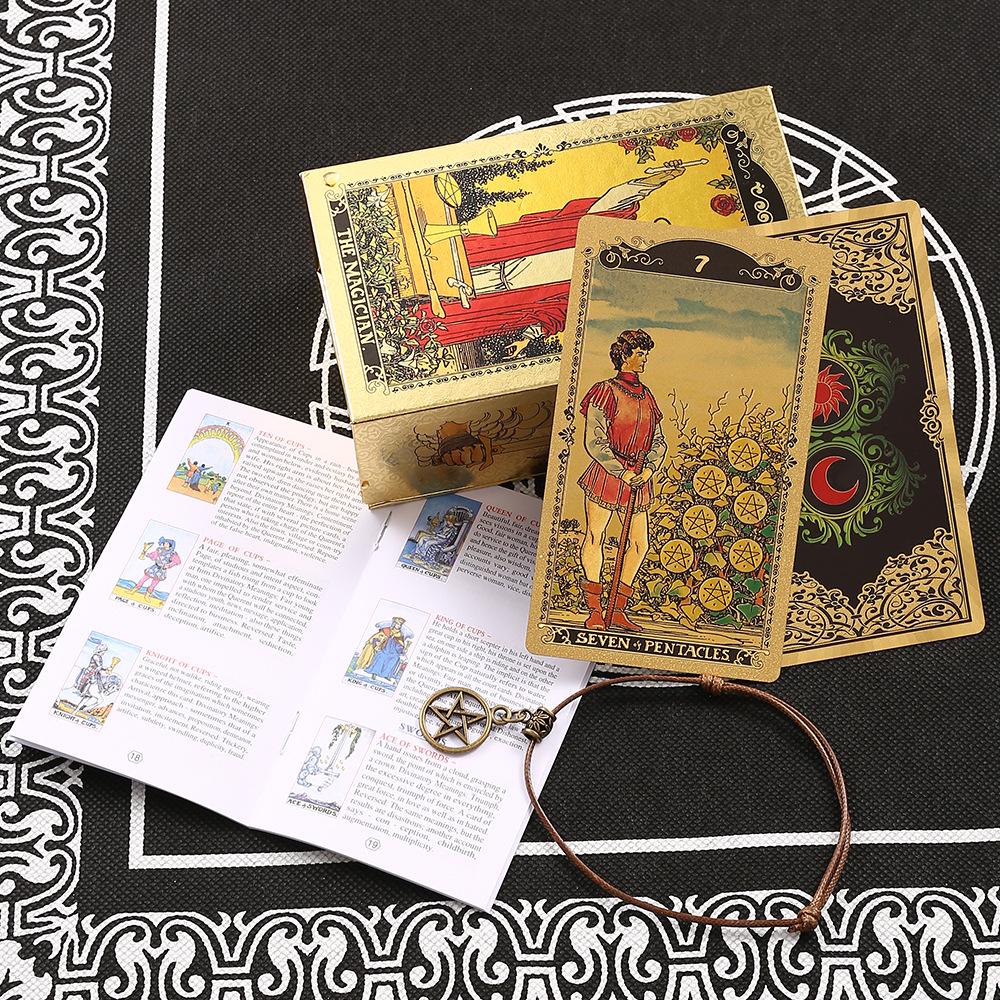 Rose Gold Waterproof Tarot Cards - 78-Card Classic Waite Hot Stamping Plastic Deck