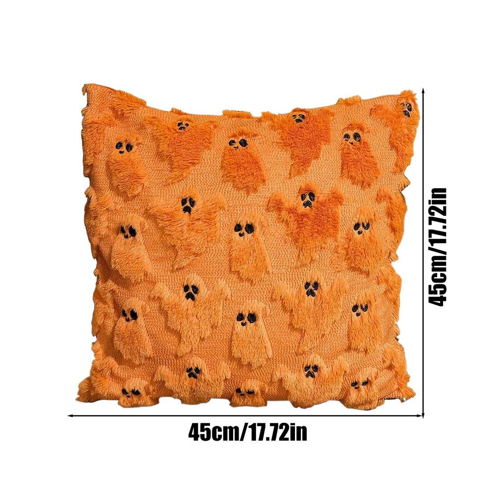 Ghost Decorative Throw Pillow Covers Soft Faux Furs Pillow Covers For Autumn Plush Accent Pillow Cases For Halloween Decor 2090₽