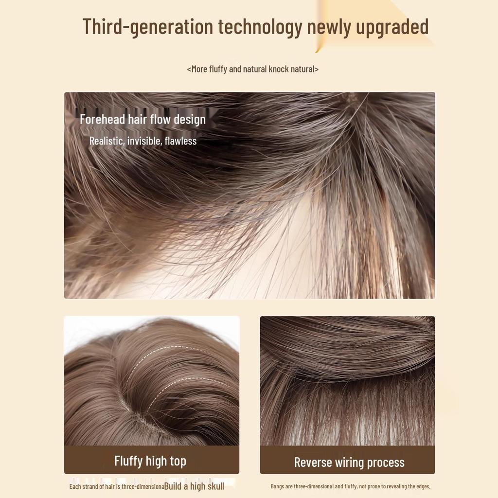 Lange Lockenperücke im koreanischen Stil: Realistisch, Vollständige Abdeckung, Natürliches Volumen, Faule Große Wellen