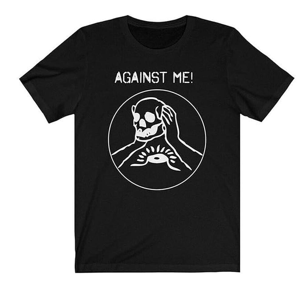 

Collection Against Me Skull Short Sleeve Black Size S2345XL Shirt BT266 Unisex T-Shirt XXL