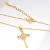 Heart Cross Zircon Pendant Necklace Delicate Clavicle Chain Fashionable Women Jewelry Accessory