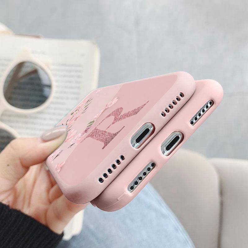 For Realme GT Master Edition Case Letter Soft TPU Cover Beautiful Flower Initial Alphabet Funda For Realme Q3 Pro Carnival Shell