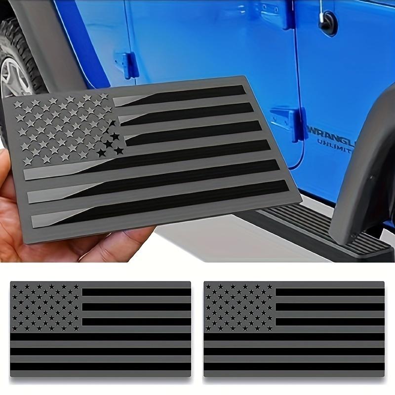 2pcs Black American Flag USA Sticker Decal for Car 3D US American Flag Emblem Decals for Trucks 5" X 3" for For Car Motorcycle