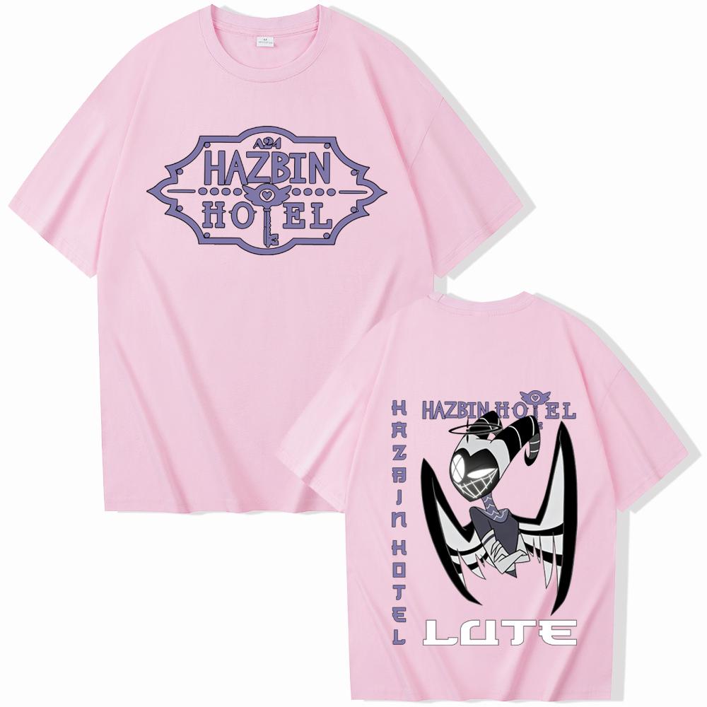 2026 New Hazbin Hotel Lute Graphic Design High Quality Fashion Tshirt Unisex Women Harajuku Short Sleeve Oneck Casual Shirt Gift