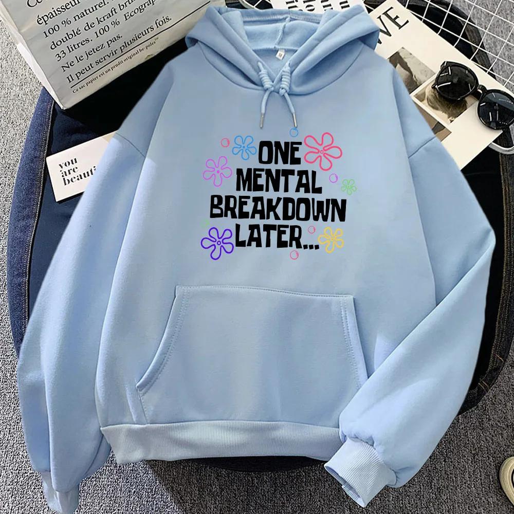 Winter Mädchen Hoodies Eine mentale Krise später Buchstaben Grafik Sweatshirts Damen Kleidung Sudaderas Casual Langarm Hoodie