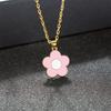 Fashion Cute Cartoon Flower Pendant Necklace Adjustable Gold Color Alloy Chain with Lobster Clasps Jewelry Gifts for Girls Women