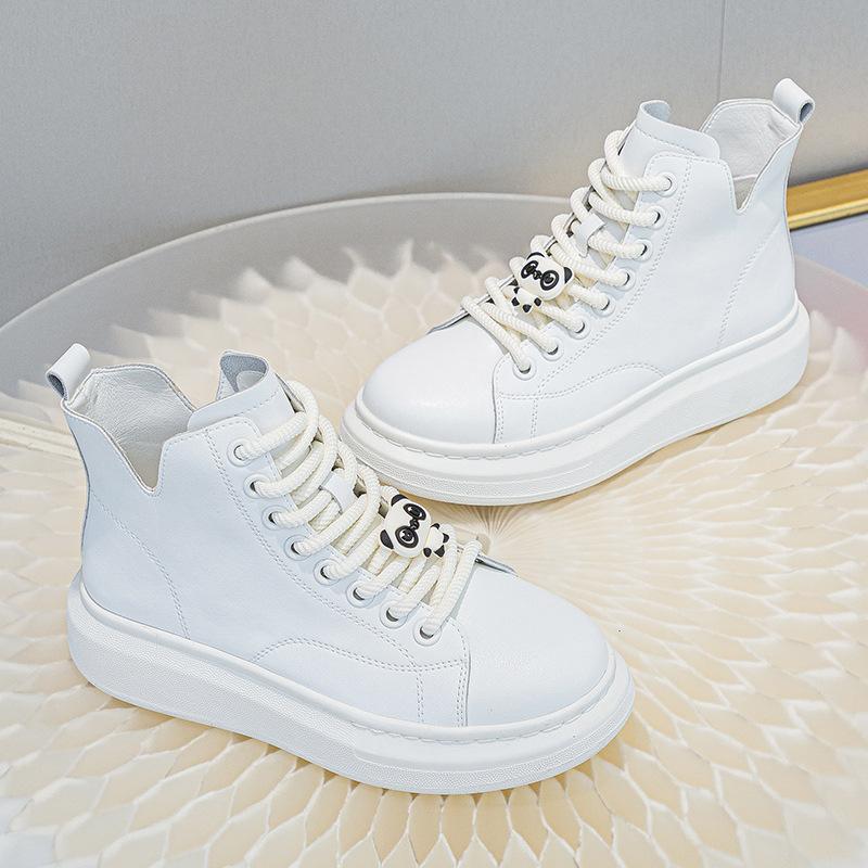 Leather high-top card women's autumn new versatile fashion casual sports women's shoes