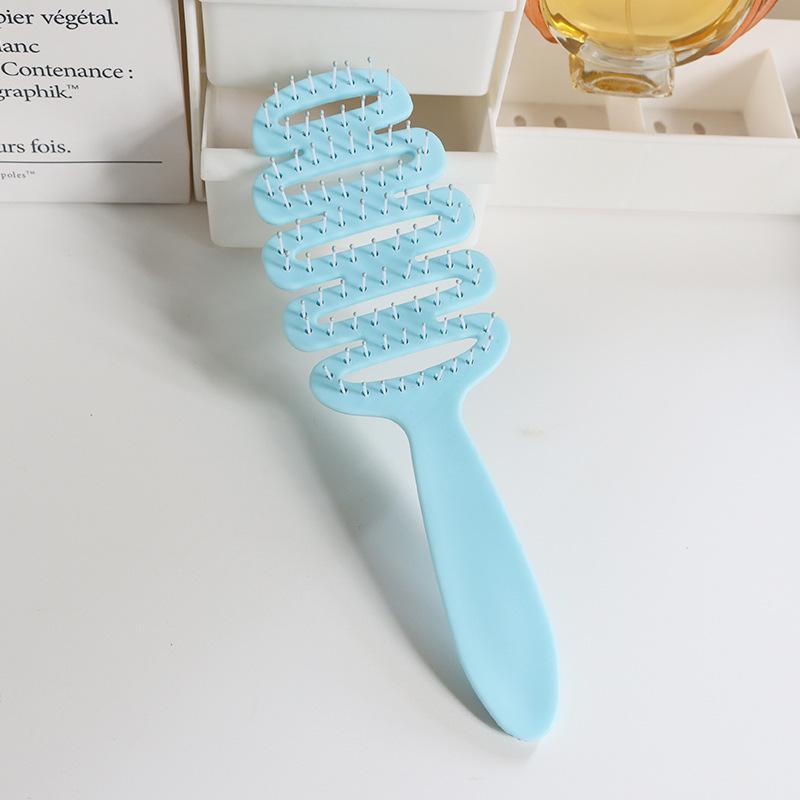 Elastic Wave Massage Comb for Women - Volumizing & Straightening Tool for Long Hair