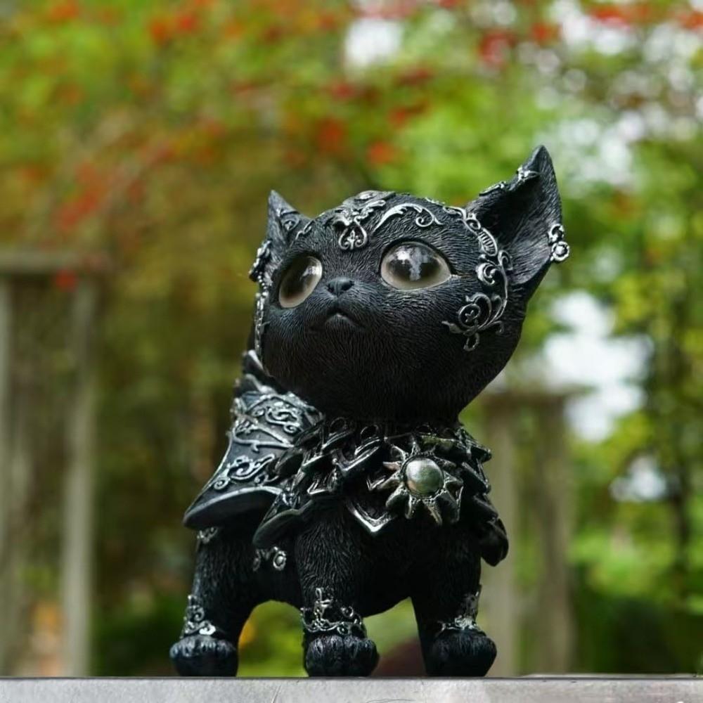 Animal Simulation Model Mysterious Black Cat Statue Desktop Ornament Cat Action Figure  Living Room