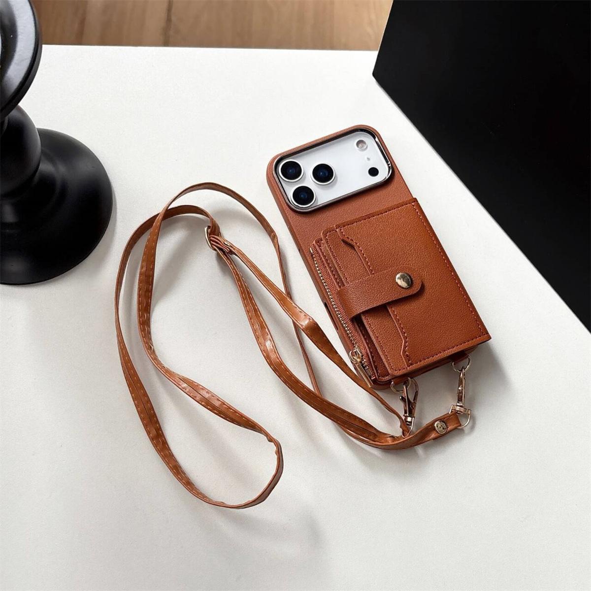 

Wallet Strap Phone Case for IPhone Air 16 15 17 Pro Max 11 12 13 14 Plus Card Slots Crossbody Lanyard PU Leather Silicone Cover iPhone 13 Pro