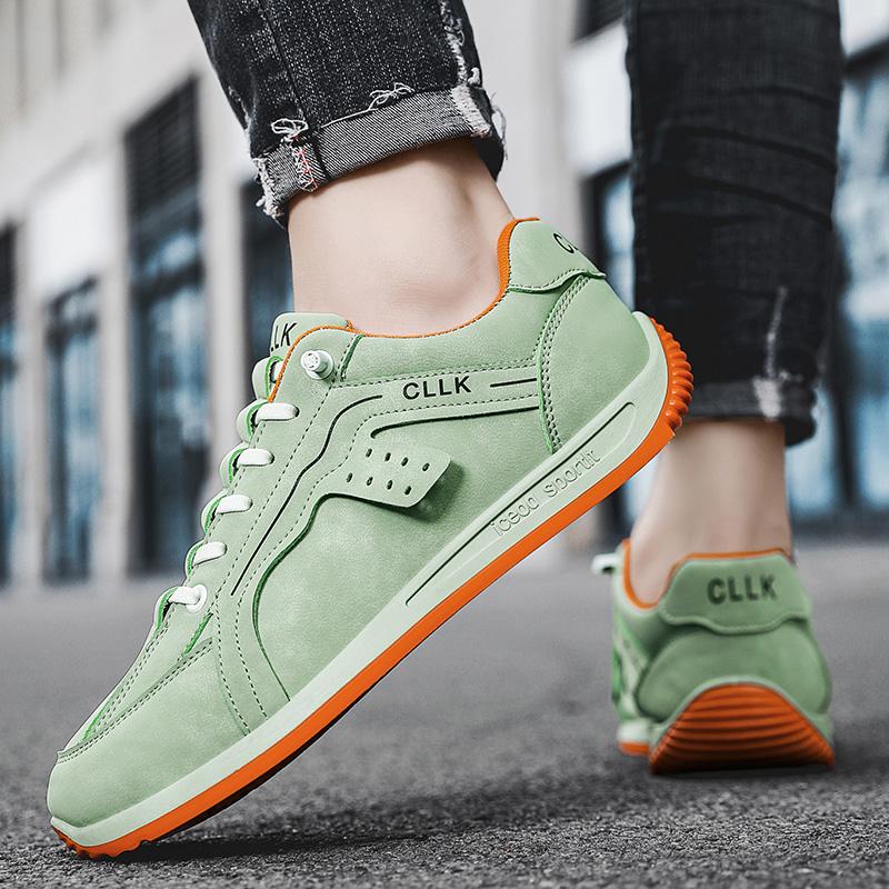 Fashion Men Sneakers Casual Fashion Easy Matching Mixed Colors Leather Breathable Height Increased Flat Platform Running Shoes