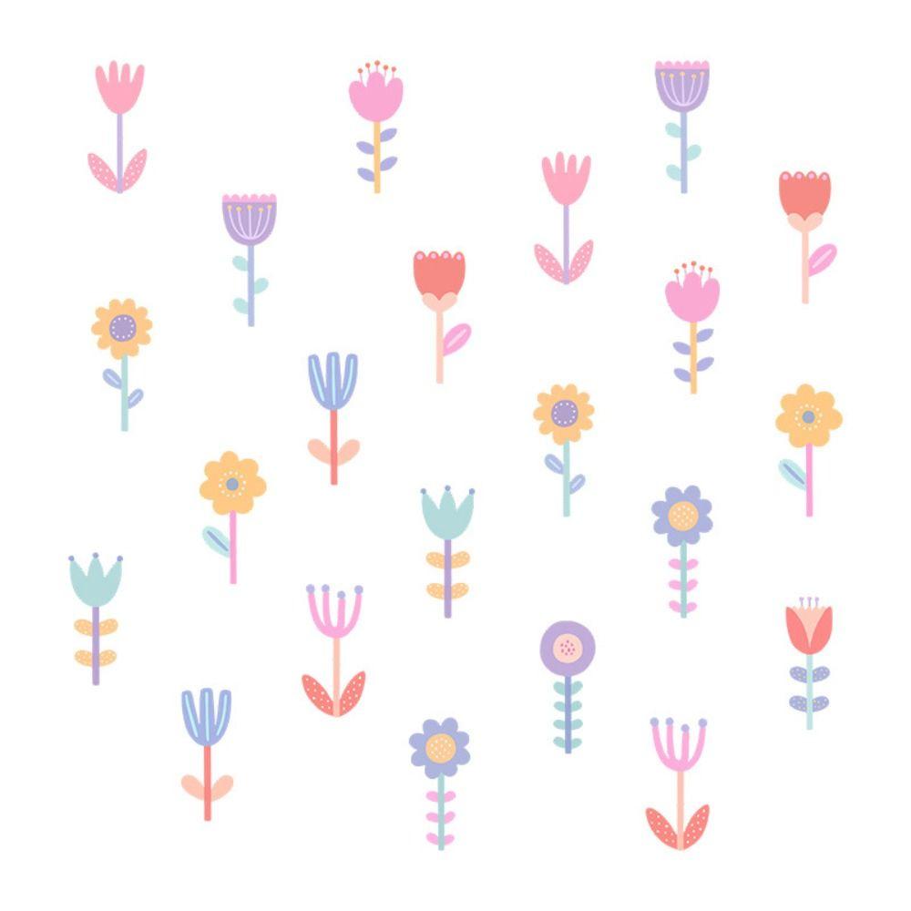 4 sheets Beautiful Flower Wall Stickers PVC Aesthetic Wallpaper Background Decor Decals  Bedroom