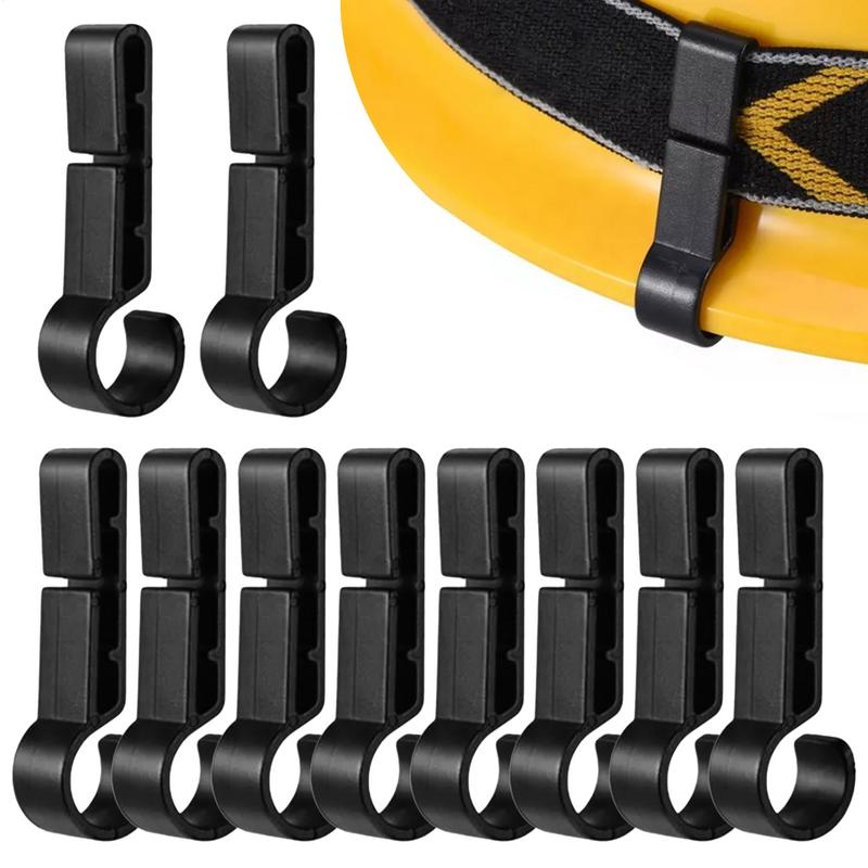 10Pcs Plastic Helmet Clips Attachment Head Light Clamps Black Set Headlamp Hard Hat Safety Caps Hook Outdoor Tools
