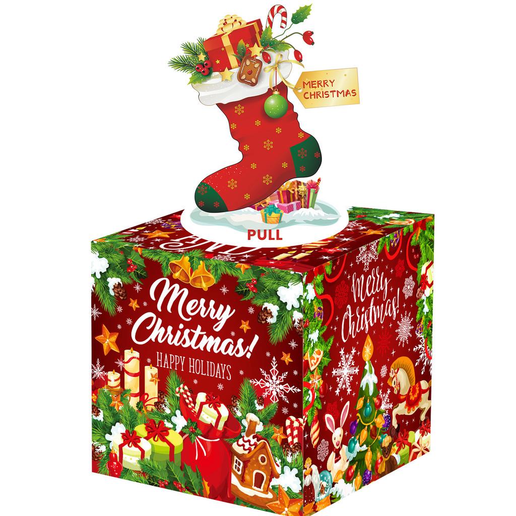 Gift Christmas Festivity Box With Red Socks For Seasonal Celebration Gift And