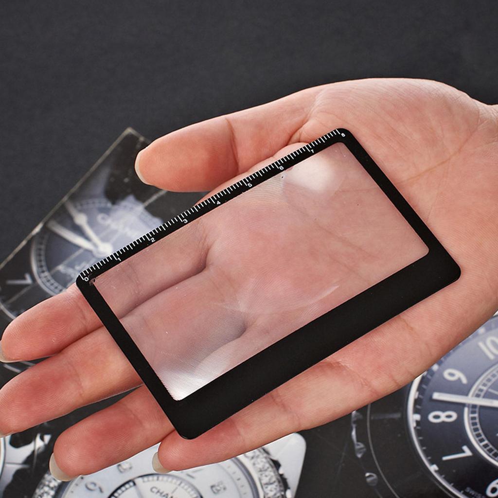 Card Size With Scale Reading Glass Fresnels Lens Outdoor Focused Ignition Book Page Magnification Magnifier Sheet x3 Magnifying