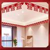 Wedding Room Decor Set: Ceiling, Streamers & 'Xi' Curtains for Bride's Bedroom & Groom's Stairs