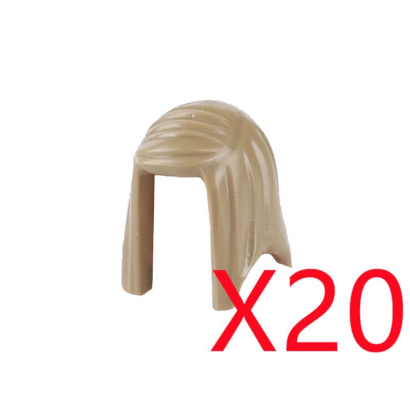 MOC City Building Blocks Figure Body Parts Creative Accessories Long Hair Brown Black Gold Mini Brick Compatible Toy Gift k030