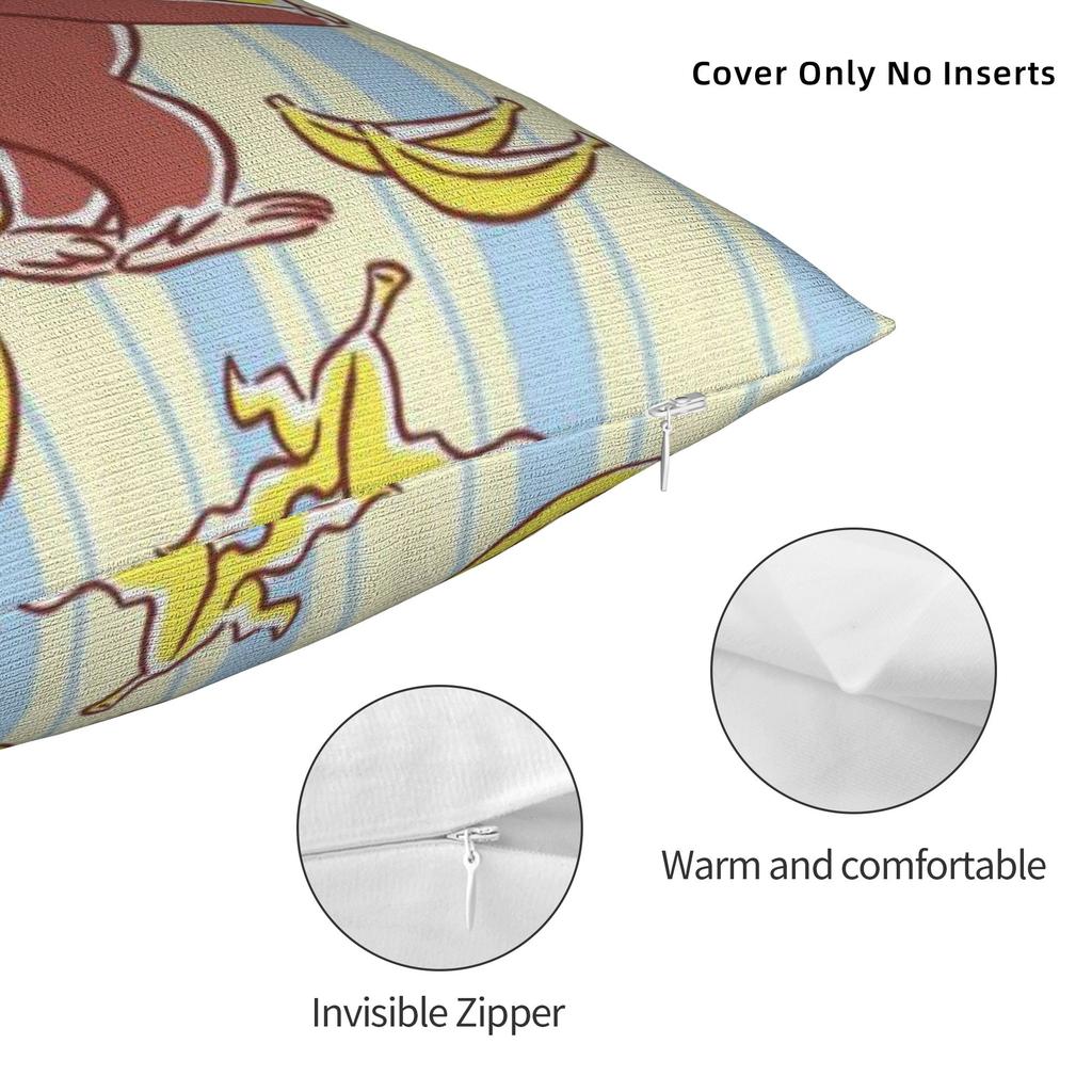 Cartoon Curious George Pillowcases Vintage Pillow Case For Sofa Car Home Decor Soft Pillow Cover
