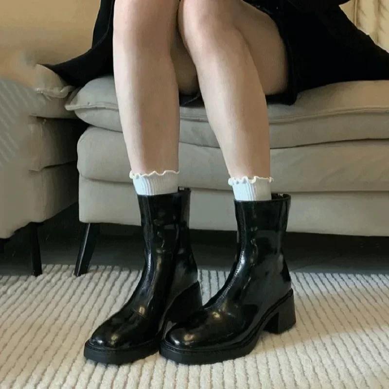 Fashion Shoes for Women 2025 New Autumn Fashion Women's Boots High Quality Versatile Solid Color High Heels British Style Naked Boots