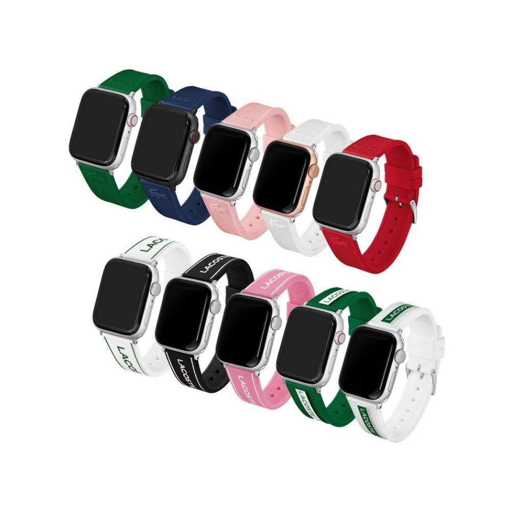 Lacoste Apple Watch Rem Bånd 9 8 7 6 Se2 Silikon PAstellfarge CAsual Kjøpesenter Som Tilgjengelig