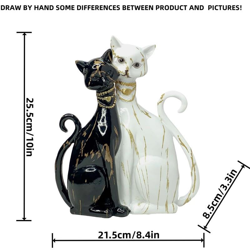 Nordic Style Graffiti Cat Figurine Resin Decor Living Room Home Office Gift
