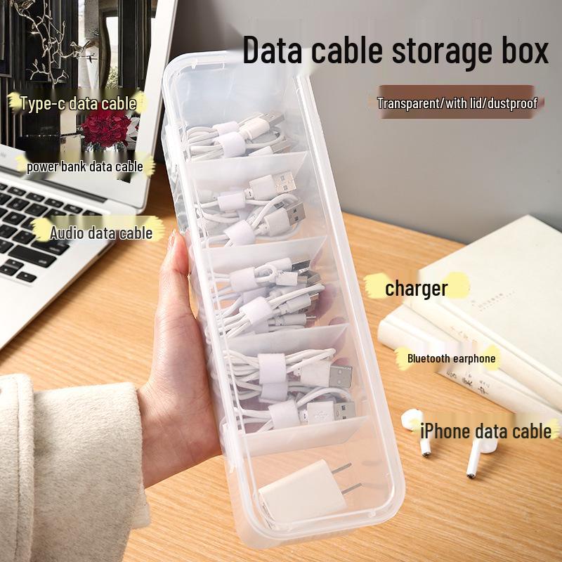 Desktop Cable Organizer Box for Chargers and Power Cables