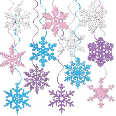 New Style, Christmas, Colorful Scallion Paper, Snowflake Spiral Pendant, Party Scene Decoration, Christmas Decoration, Pendant Supplies