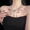 Vintage Gothic Silver Spider Web Tassel Clavicle Chain, Castle Witch Style cos Halloween party accessories for women