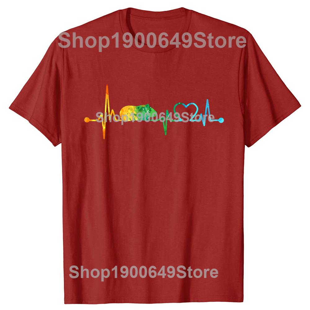 

Funny GUINEA PIG HEARTBEAT WATERCOLOR Tshirts Men Womens Fashion Casual Tshirt 100 Cotton Loose Oversized T Shirt Summer S