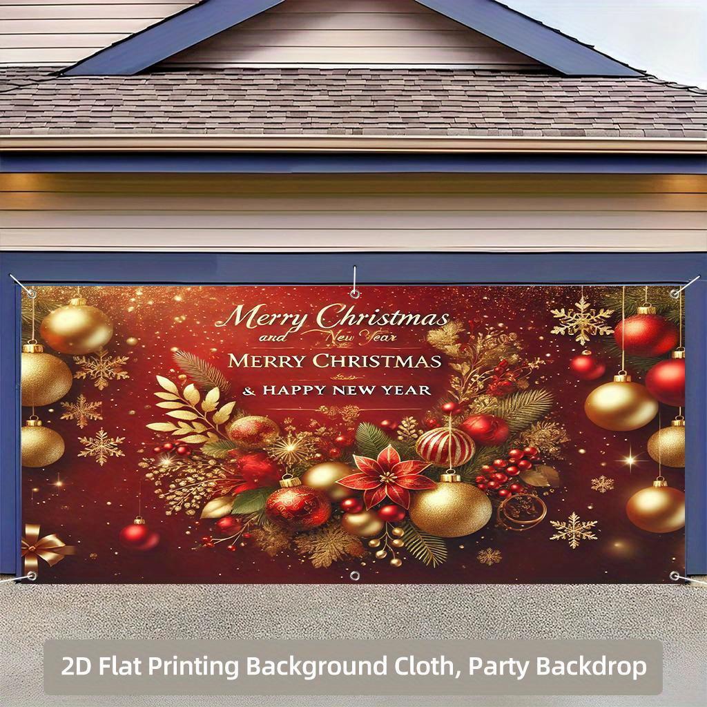 2D door banner, 1 piece Christmas New Year background banner, suitable for party birthday holiday decoration