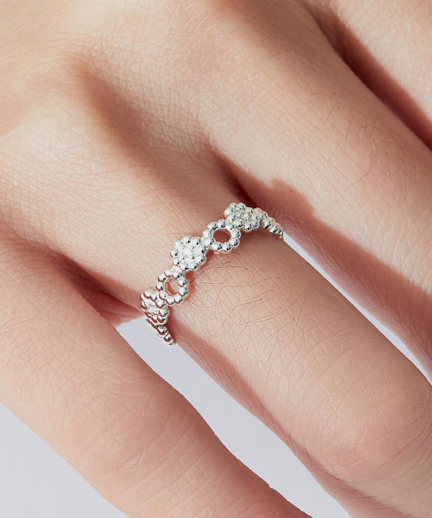 Helene Jewelry 925 Silver Bubble Crush Ball Cubic Miss Ring (Type B)