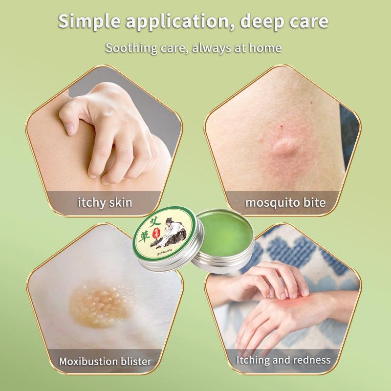 1 Box Mugwort Ointment Moxa Plaster Moxibustion Summer Cooling Oil Protection Accessory Cream Repel Mosquitoes Relieve Itching