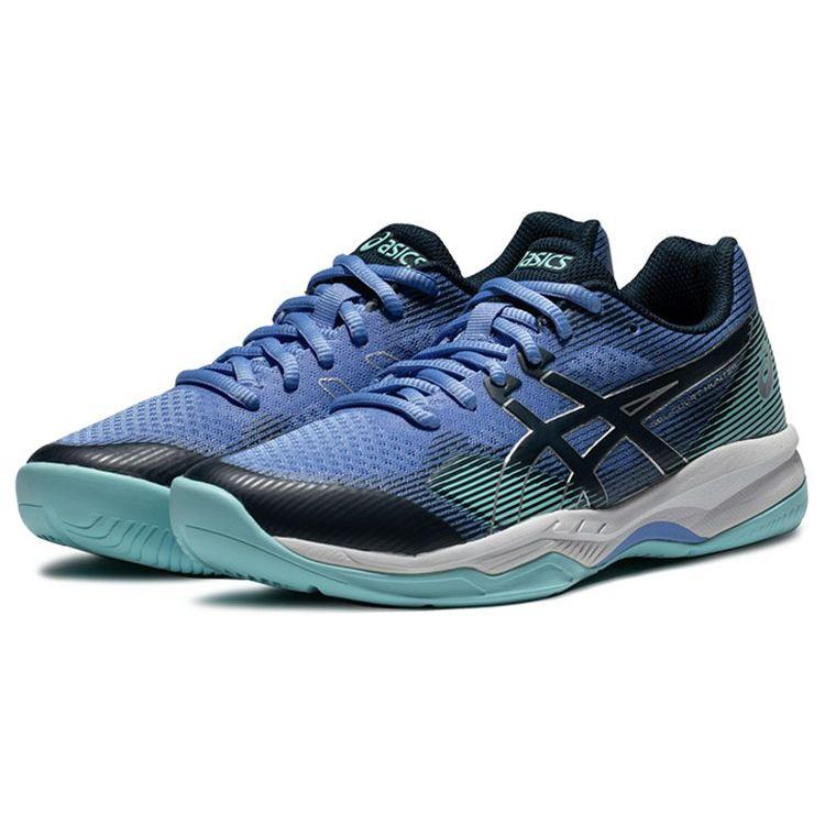 Asics Gel-Court Hunter 2 Strapazierfähige Low-Top Badmintonschuhe Damen Sneaker Blau Schwarz 1072A065-403