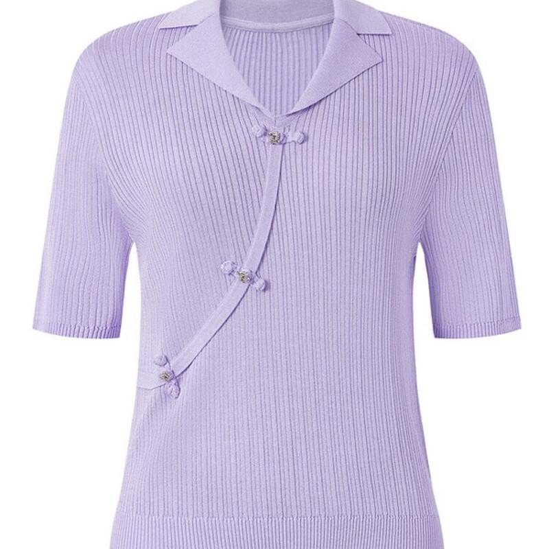 JUZI ANNACO Women's Textured Stripe V-Neck Knit Pullover