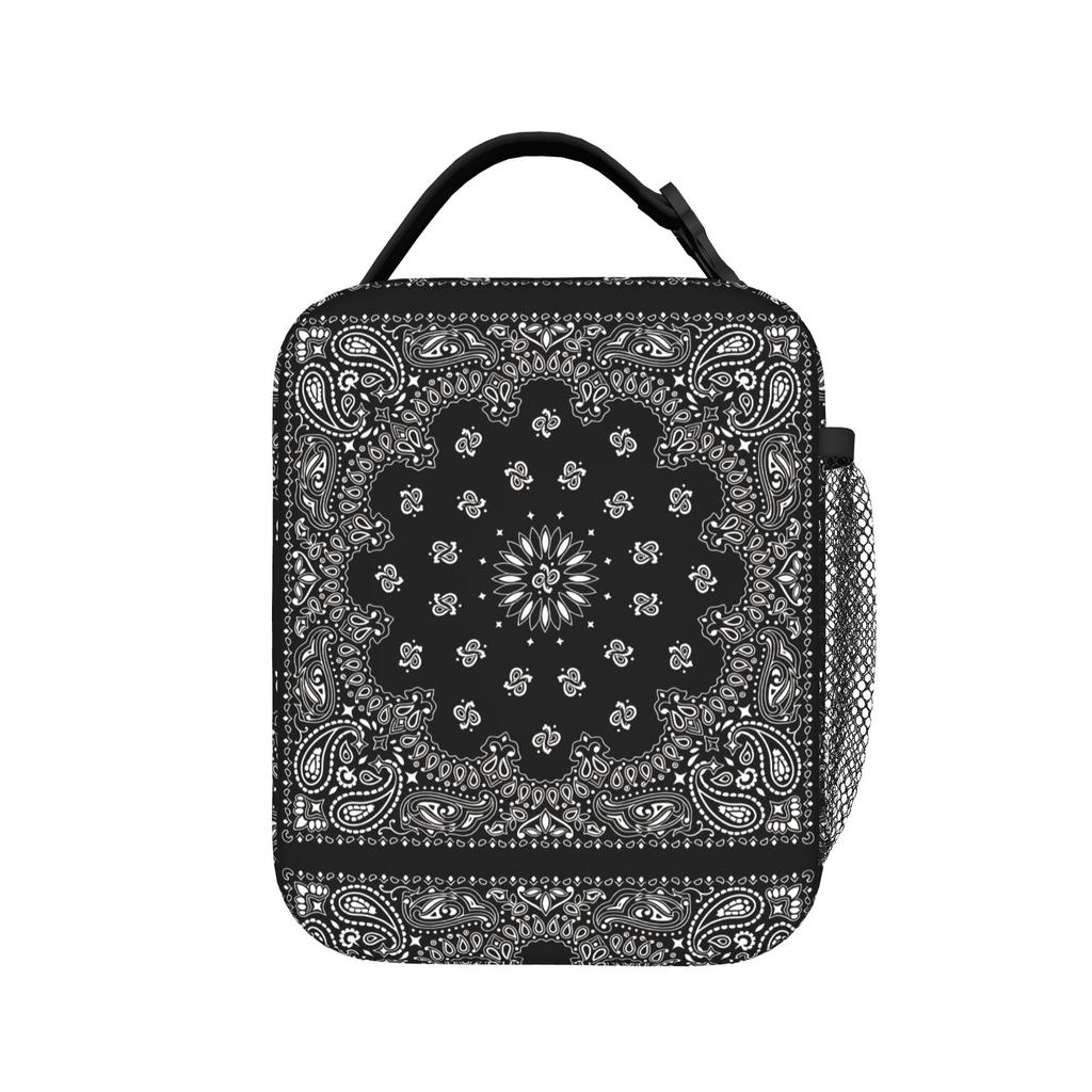 Paisley Pattern Lunch Bag Casual Lunch Box Outdoor Picnic Portable Thermal Tote Handbags For Adult Waterproof Print Cooler Bag