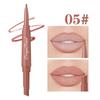 Dual Ended Lip Liner and Lipstick Pencil Retractable Design Long Lasting Smooth Application Waterproof Formula Suitable for Daily Use