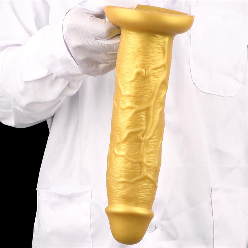 Silicone Eggless Oversized Dildo Oversized Thick and Extra Long Golden Giant Simulated Dildo Stallion Anal Plug