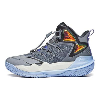 נעלי כדורסל Li Ning Primary 3.0 V2 עמידות להחלקה, סופגות זעזועים, קלות משקל, נמוכות לילדים, צבע אפור-צל אפור-אולטימטיבי YKBT072-3