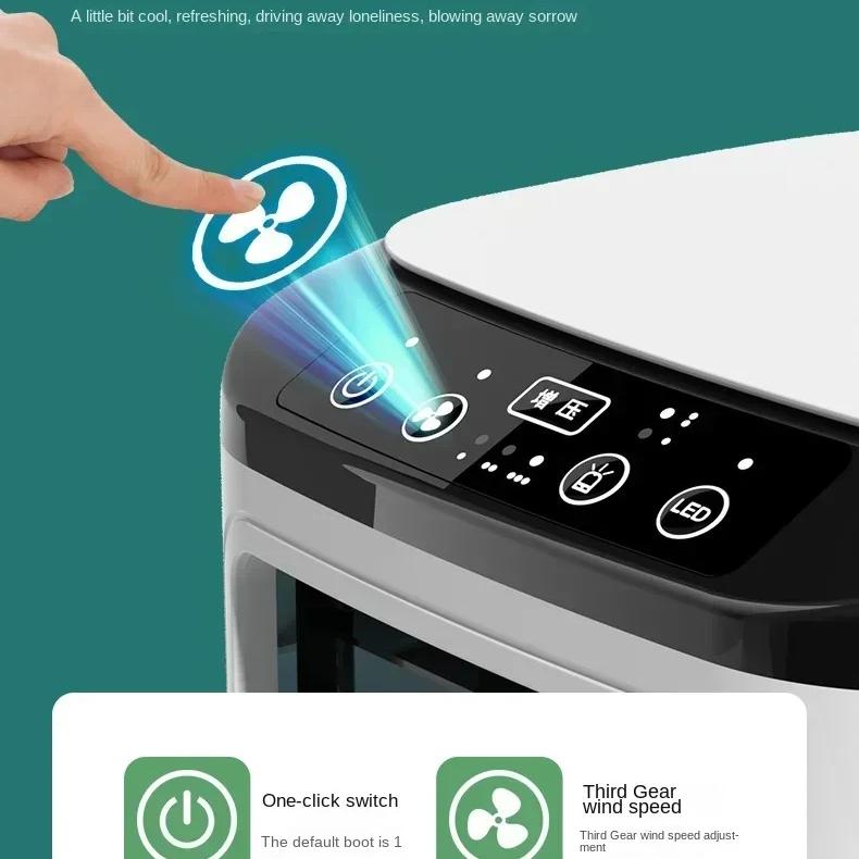 Air Conditioner Portable Fan Desktop Dual Spray Ultrasonic Atomization 3-Speed Mute Air Cooler Night Light Electric Fan